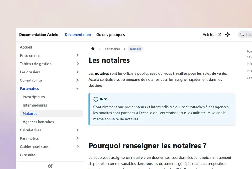 Anita — Maintenance documentaire