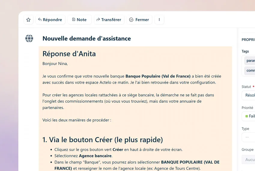 Anita — Agent de support Freshdesk