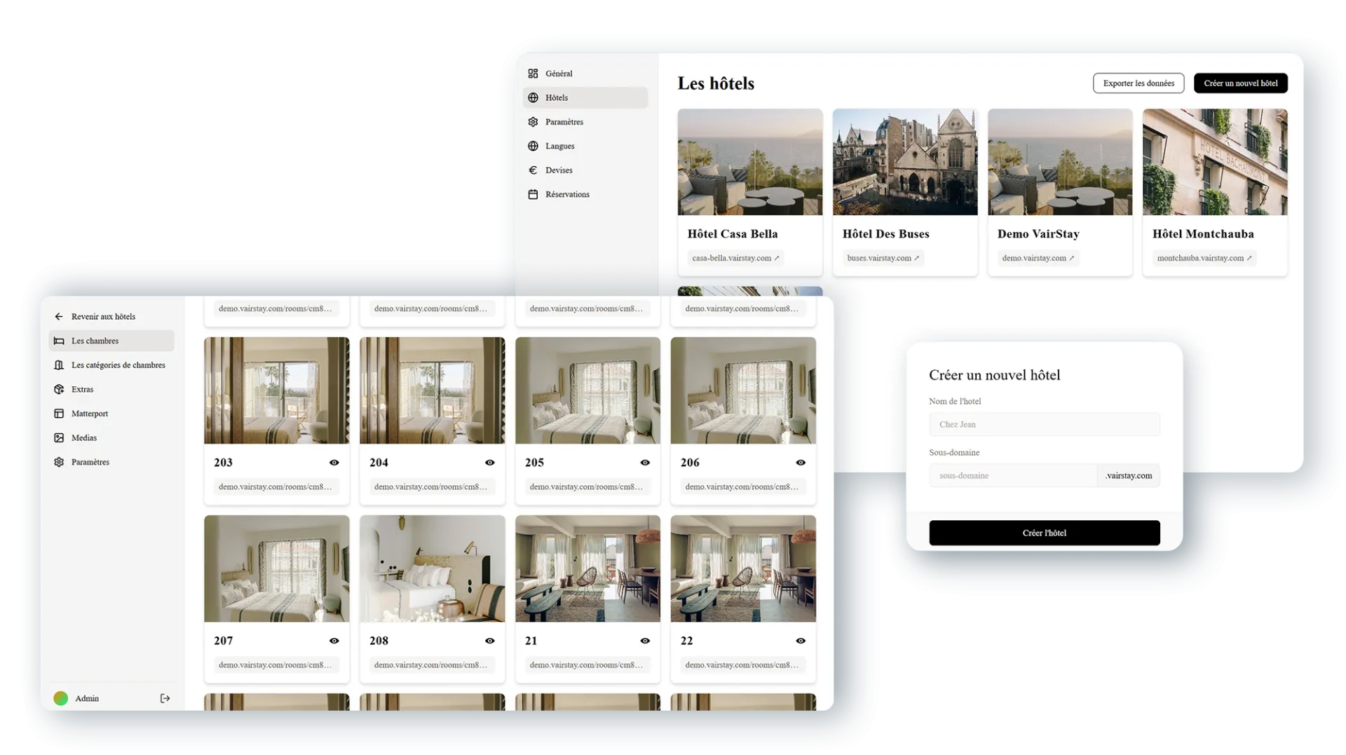 VairStay — Back-office