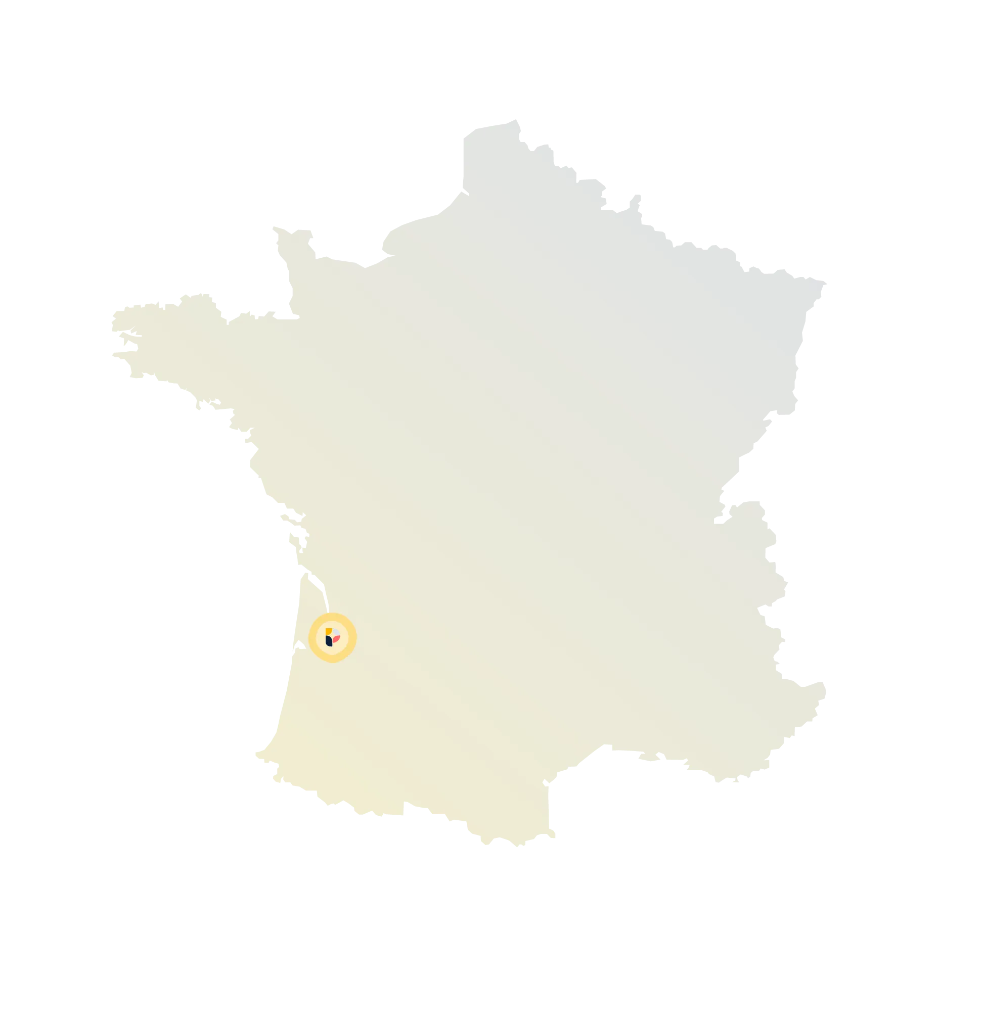 Carte de France — équipe distribuée