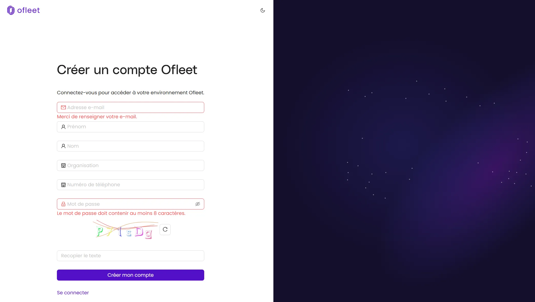 Ofleet — Essayez la plateforme